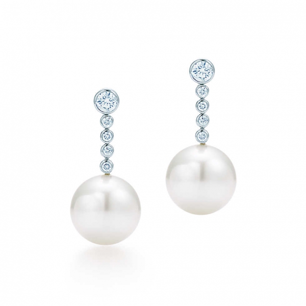 Earrings Tiffany Jazz, platinum, diamonds, pearl (31177154) Earrings Tiffany Jazz, platinum, diamonds, pearl (31177154)