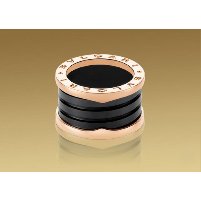 Bulgari B.Zero1 Ring, 750 rose gold, black ceramic, size 16.5 Bulgari B.Zero1 Ring, 750 rose gold, black ceramic, size 16.5