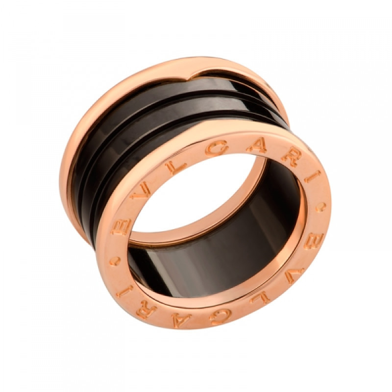 Bvlgari B.Zero1 Ring, 750 rose gold, black ceramic, size 24 Bvlgari B.Zero1 Ring, 750 rose gold, black ceramic, size 24