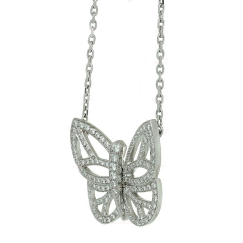 Van Cleef & Arpels Butterfly pendant, white gold, diamonds