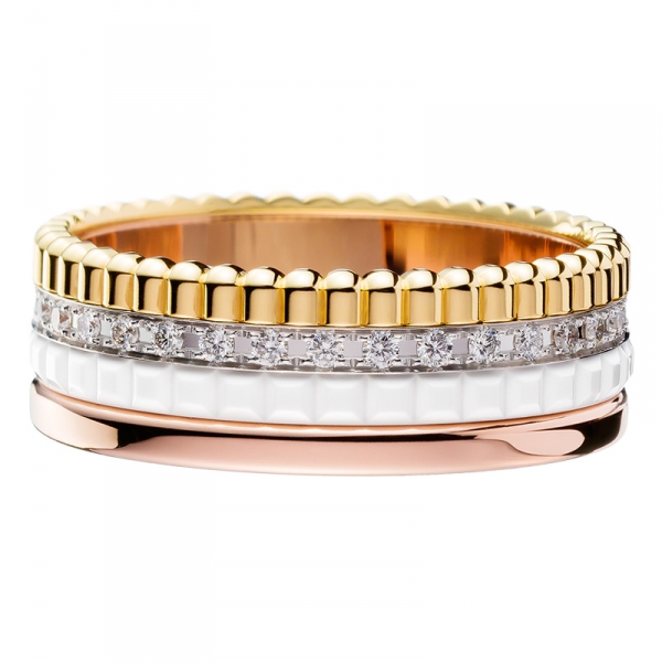 Ring Boucheron Quatre, Weiß-, Gelb-, Rotgold, Keramik, Diamanten Ring Boucheron Quatre, Weiß-, Gelb-, Rotgold, Keramik, Diamanten