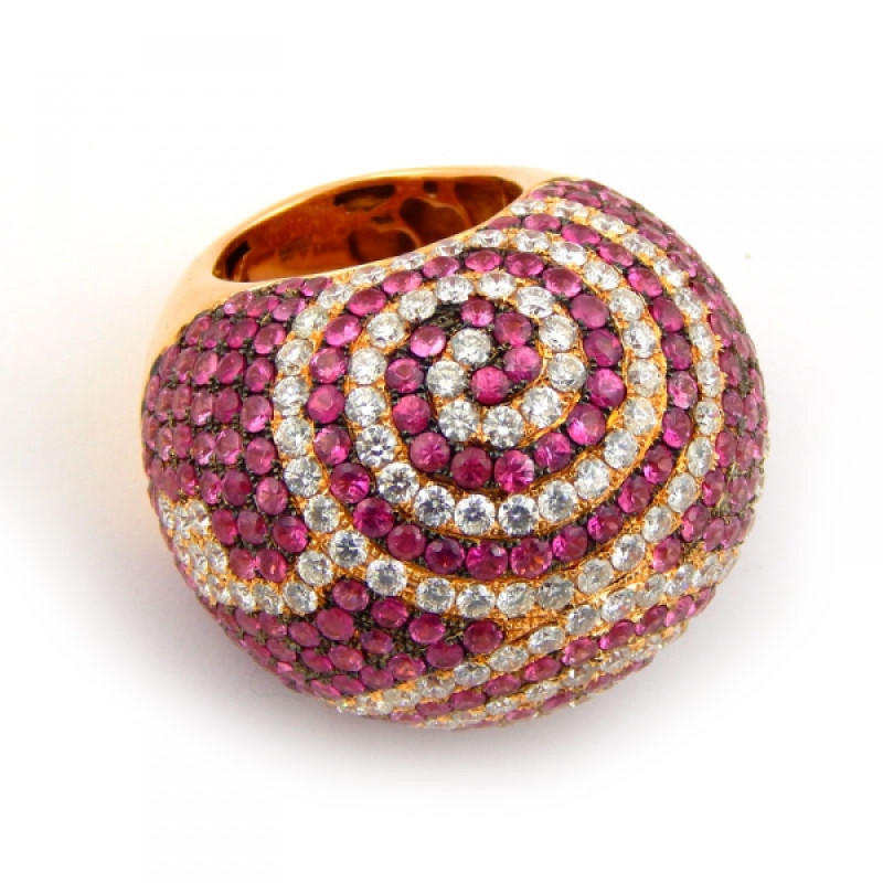 Pasquale Bruni Ring, Roségold, Diamanten, rosa Saphire Pasquale Bruni Ring, Roségold, Diamanten, rosa Saphire
