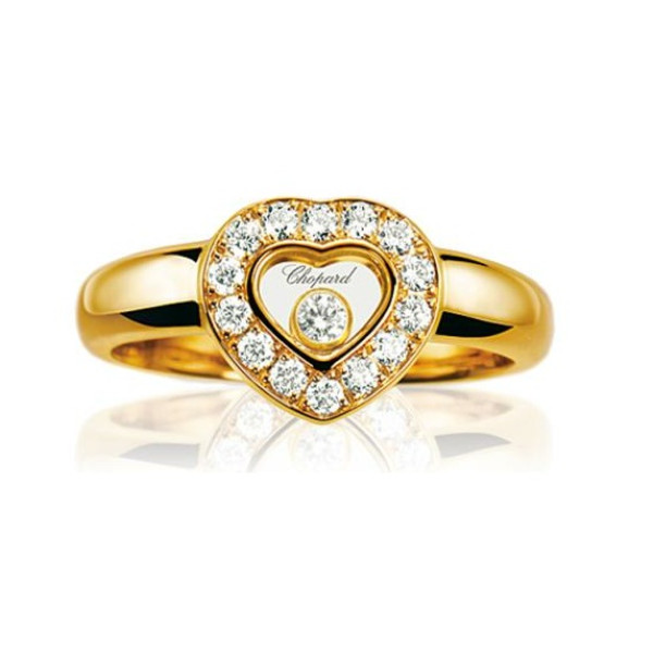 Chopard Happy Diamonds Hearts 18K Yellow Gold Floating Diamond Ring Chopard Happy Diamonds Hearts 18K Yellow Gold Floating Diamond Ring