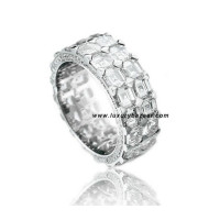 Chopard Ice Cube 2 rzędy w pełni zestaw pierścionek z diamentami i białym złotem Chopard Ice Cube 2 rzędy w pełni zestaw pierścionek z diamentami i białym złotem