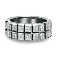 Pierścionek z białego złota Chopard Ice Cube z 2 rzędami diamentów Pierścionek z białego złota Chopard Ice Cube z 2 rzędami diamentów