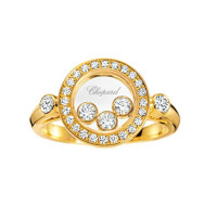 Okrągły pierścionek Chopard Happy Diamonds z 18-karatowego żółtego złota Okrągły pierścionek Chopard Happy Diamonds z 18-karatowego żółtego złota