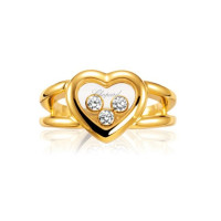 Pierścionek Chopard Happy Diamonds Hearts z 18-karatowego żółtego złota z dzielonym trzonkiem Pierścionek Chopard Happy Diamonds Hearts z 18-karatowego żółtego złota z dzielonym trzonkiem