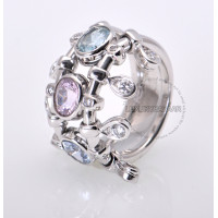 Dior 18K White Gold Diamond Aquamarine Cocktail Ring Dior 18K White Gold Diamond Aquamarine Cocktail Ring