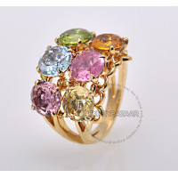 Dior 18K Yellow Gold Gemstone Cocktail Ring Dior 18K Yellow Gold Gemstone Cocktail Ring