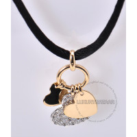 Dior 18K Yellow White Gold Diamond Heart Necklace Dior 18K Yellow White Gold Diamond Heart Necklace