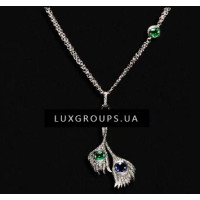 Necklace Carrera y Carrera Peacock 18K White Gold Carnaval Necklace with Green Tourmaline Iolite and Diamonds Necklace Carrera y Carrera Peacock 18K White Gold Carnaval Necklace with Green Tourmaline Iolite and Diamonds