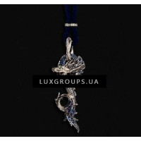 Pendant Carrera y Carrera Circulos De Fuego 18K White Gold Maxi Dragons Necklace with Blue Sapphires and Emeralds Pendant Carrera y Carrera Circulos De Fuego 18K White Gold Maxi Dragons Necklace with Blue Sapphires and Emeralds