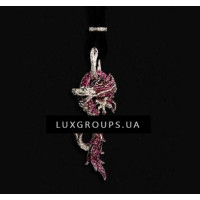 Pendant Carrera y Carrera Circulos De Fuego 18K White Gold Maxi Dragons Necklace with Pink Sapphires and Emeralds Pendant Carrera y Carrera Circulos De Fuego 18K White Gold Maxi Dragons Necklace with Pink Sapphires and Emeralds