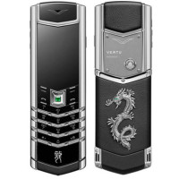 Vertu Signature S Design Dragon Collection, stainless steel, emeralds