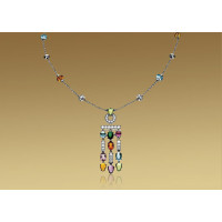 Necklace Bulgari Allegra, white gold, diamonds, colorful stones