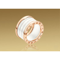 Ring Bulgari B.Zero1, pink gold, white ceramic