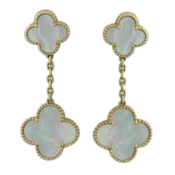 Van Cleef & Arpels earrings, yellow gold, mother of pearl Van Cleef & Arpels earrings, yellow gold, mother of pearl