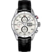 Tag Heuer Carrera Automatyczny chronograf z datownikiem (SS/srebrny/skórzany) Tag Heuer Carrera Automatyczny chronograf z datownikiem (SS/srebrny/skórzany)