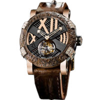 Romain Jerome Zardzewiała stal T-oxy IV Tourbillon z różowym złotem i białymi diamentami osadzonymi w łapach Ultimate Romain Jerome Zardzewiała stal T-oxy IV Tourbillon z różowym złotem i białymi diamentami osadzonymi w łapach Ultimate