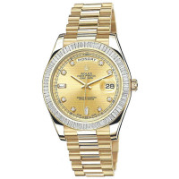 Rolex Day-Date II President Yellow Gold - Diamond Baguette Bezel champagne diamond dial Rolex Day-Date II President Yellow Gold - Diamond Baguette Bezel champagne diamond dial