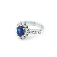 Crivelli ring, 750 white gold, sapphire, diamonds Crivelli ring, 750 white gold, sapphire, diamonds