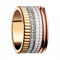 Boucheron Quatre ring, white, rose and yellow gold, ceramic, diamonds Boucheron Quatre ring, white, rose and yellow gold, ceramic, diamonds