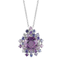 Necklace Damiani Anima, white gold, diamonds, amethyst, sapphires (20042629) Necklace Damiani Anima, white gold, diamonds, amethyst, sapphires (20042629)