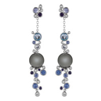 Earrings Damiani Bubbles white gold, pearl, diamonds, sapphires, topaz (20055193) Earrings Damiani Bubbles white gold, pearl, diamonds, sapphires, topaz (20055193)