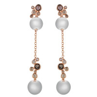 Earrings Damiani Bubbles pink gold, pearl, diamonds, quartz (20055197) Earrings Damiani Bubbles pink gold, pearl, diamonds, quartz (20055197)
