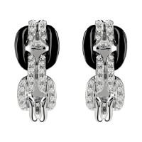 Earrings Damiani D.Lace, white gold, diamonds, onyx (20054854) Earrings Damiani D.Lace, white gold, diamonds, onyx (20054854)