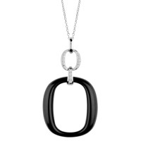 Pendant Damiani D.Lace, white gold, diamonds, onyx (20054700) Pendant Damiani D.Lace, white gold, diamonds, onyx (20054700)