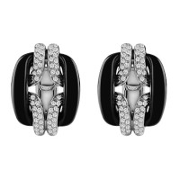 Earrings Damiani D.Lace, white gold, diamonds, onyx (20055231) Earrings Damiani D.Lace, white gold, diamonds, onyx (20055231)