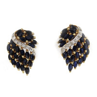 Roberto Bravo earrings, 750 yellow gold, diamonds, sapphires Roberto Bravo earrings, 750 yellow gold, diamonds, sapphires