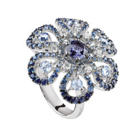 Ring Damiani Ibisco, white gold, diamonds, sapphires, dichroite (20055183) Ring Damiani Ibisco, white gold, diamonds, sapphires, dichroite (20055183)