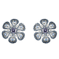 Earrings Damiani Ibisco, white gold, diamonds, sapphires, dichroite (20056206) Earrings Damiani Ibisco, white gold, diamonds, sapphires, dichroite (20056206)