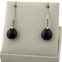 Crivelli earrings, white gold, diamonds (0.15ct), onyx Crivelli earrings, white gold, diamonds (0.15ct), onyx
