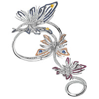 Bransoletka Damiani Masterpieces Motyl z białego złota, diamentów, szafirów Bransoletka Damiani Masterpieces Motyl z białego złota, diamentów, szafirów