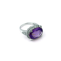 Crivelli ring, white gold, amethyst, diamonds