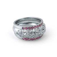 Carrera y Carrera ring, 750 white gold, pink sapphires Carrera y Carrera ring, 750 white gold, pink sapphires