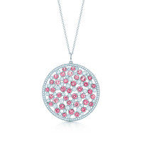 Medalik Tiffany Cobblestone z różowymi szafirami, platynowymi diamentami (30522303) Medalik Tiffany Cobblestone z różowymi szafirami, platynowymi diamentami (30522303)