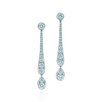 Earrings with Tiffany Jazz pendants, platinum, diamonds (26669413) Earrings with Tiffany Jazz pendants, platinum, diamonds (26669413)
