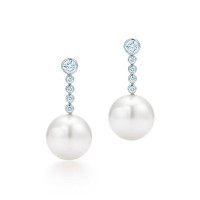 Earrings Tiffany Jazz, platinum, diamonds, pearl (31177154) Earrings Tiffany Jazz, platinum, diamonds, pearl (31177154)