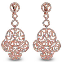 Jacob & Co. Lace Earrings, 1750 Rose Gold, Diamonds Jacob & Co. Lace Earrings, 1750 Rose Gold, Diamonds