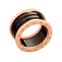 Bulgari B.Zero1 Ring, 750 rose gold, black ceramic, size 16.5 Bulgari B.Zero1 Ring, 750 rose gold, black ceramic, size 16.5