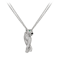 Necklace Cartier Panthere de Cartier, white gold, diamonds, emeralds, onyx Necklace Cartier Panthere de Cartier, white gold, diamonds, emeralds, onyx