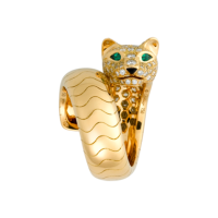 Ring Cartier Panthere de Cartier, white gold, diamonds, emeralds, onyx Ring Cartier Panthere de Cartier, white gold, diamonds, emeralds, onyx