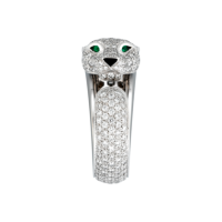 Ring Cartier Panthere de Cartier, white gold, diamonds, emeralds, onyx Ring Cartier Panthere de Cartier, white gold, diamonds, emeralds, onyx