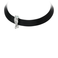 Necklace and brooch Cartier Panthere de Cartier, white gold, emeralds, diamonds