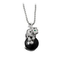 Necklace Cartier Panthere de Cartier, white gold, emerald, onyx Necklace Cartier Panthere de Cartier, white gold, emerald, onyx
