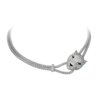 Necklace Cartier Panthere de Cartier, white gold, diamonds, emeralds, onyx Necklace Cartier Panthere de Cartier, white gold, diamonds, emeralds, onyx